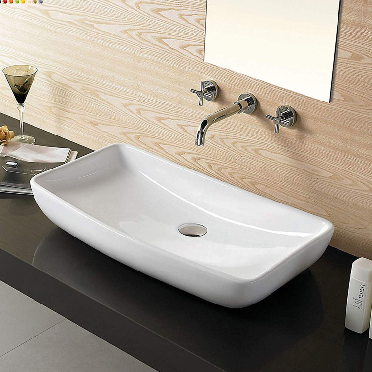 Vanitesse Ceramic Rectangular Vessel Bathroom Sink & Reviews Wayfair